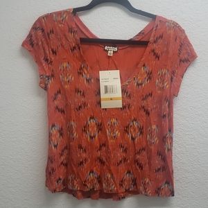Graphic V-Neck Top NWT MACY'S
